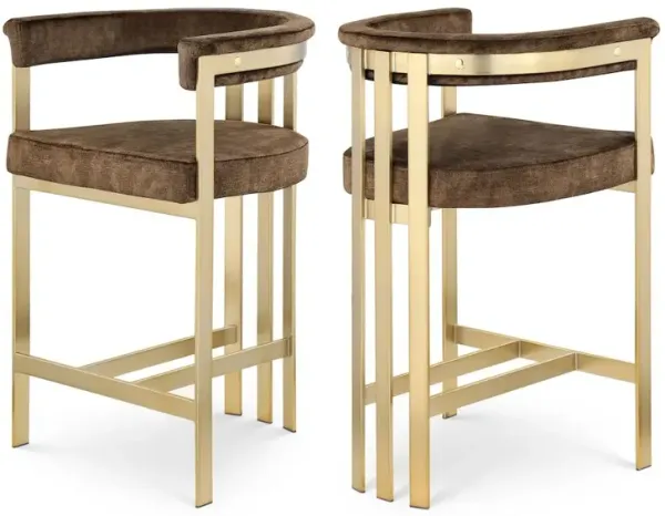 Meridian Furniture Marcello Velvet Counter Stool, Set of 2