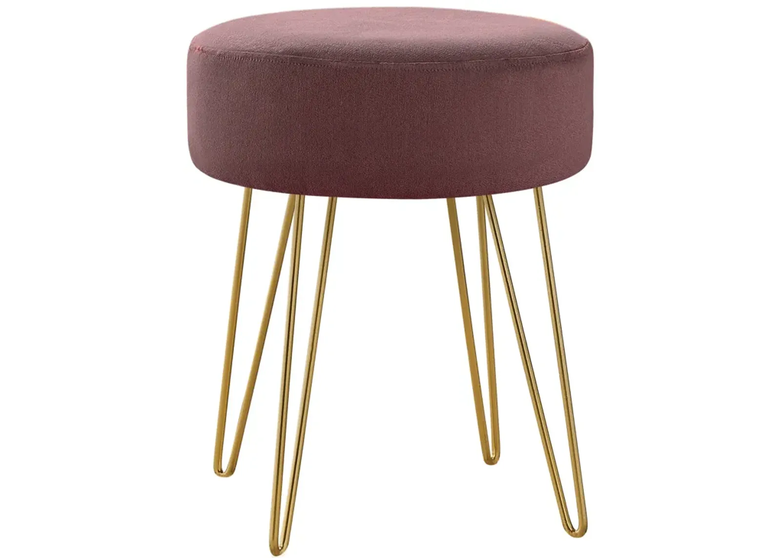 Monarch Specialties I 9000 Ottoman, Pouf, Footrest, Foot Stool, 14" Round, Fabric, Metal Legs, Contemporary, Modern