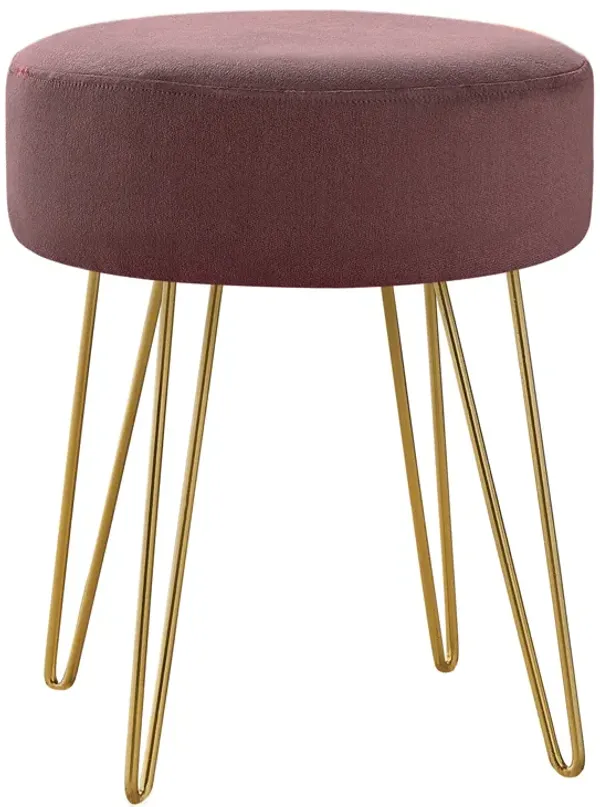 Monarch Specialties I 9000 Ottoman, Pouf, Footrest, Foot Stool, 14" Round, Fabric, Metal Legs, Contemporary, Modern