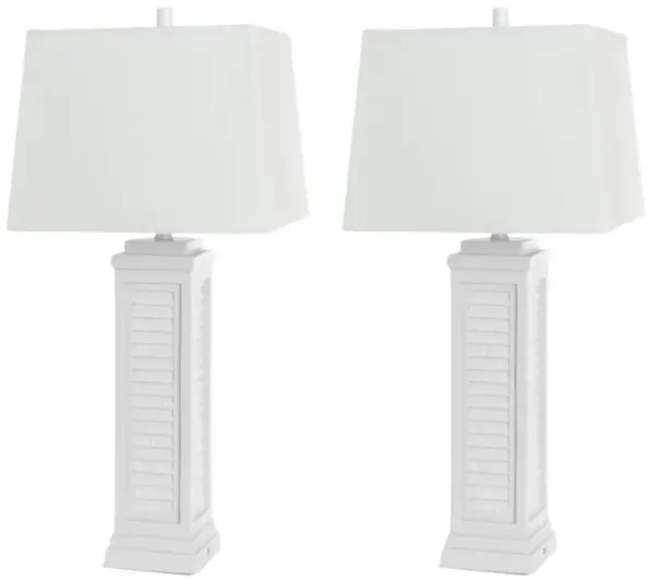 Hivvago Set of Two 32" White Table Lamp Coastal With White Shade