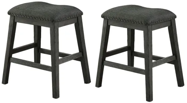 Streamdale Linen-Fabric Padded Counter Stool, Dark Grey(Set Of 2)