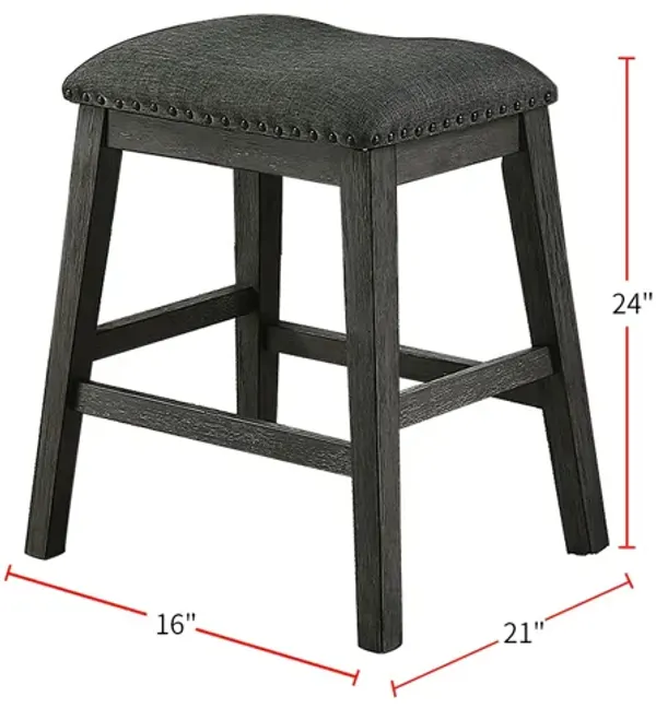 Streamdale Linen-Fabric Padded Counter Stool, Dark Grey(Set Of 2)
