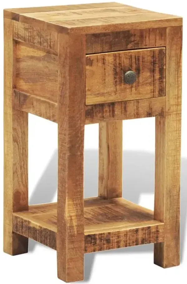 vidaXL Nightstand with 1 Drawer Solid Mango Wood