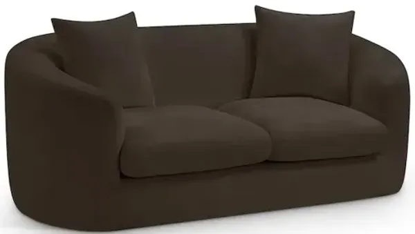 Meridian Furniture Penelope Brown Chenille Fabric Loveseat