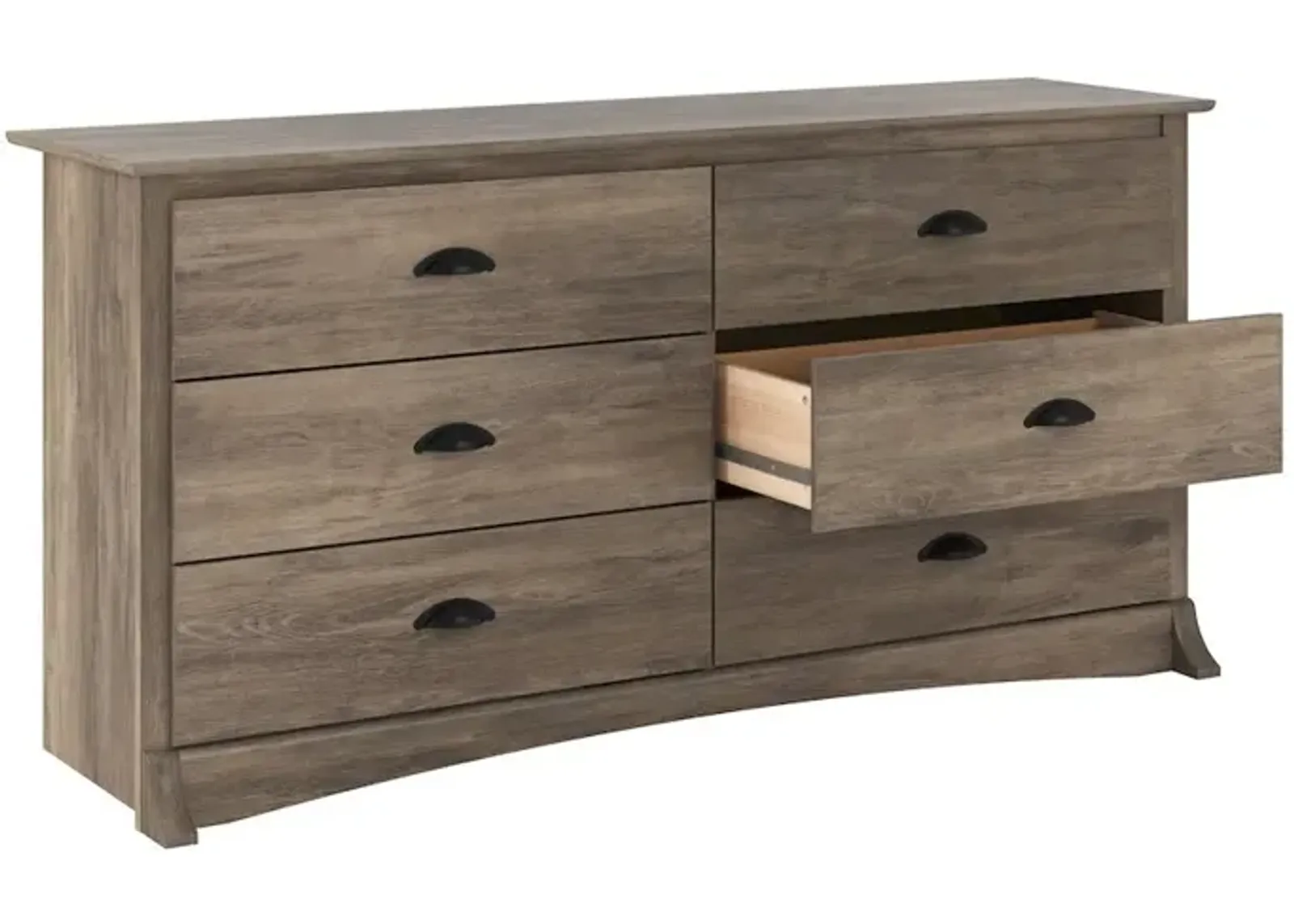 Prepac Salt Spring 6-Drawer Dresser in Drifted Gray