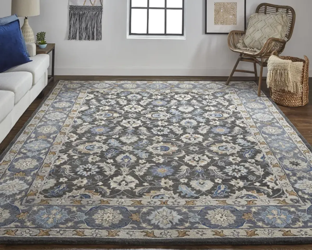 Rylan 8643F Taupe/Blue/Ivory 5' x 8' Rug