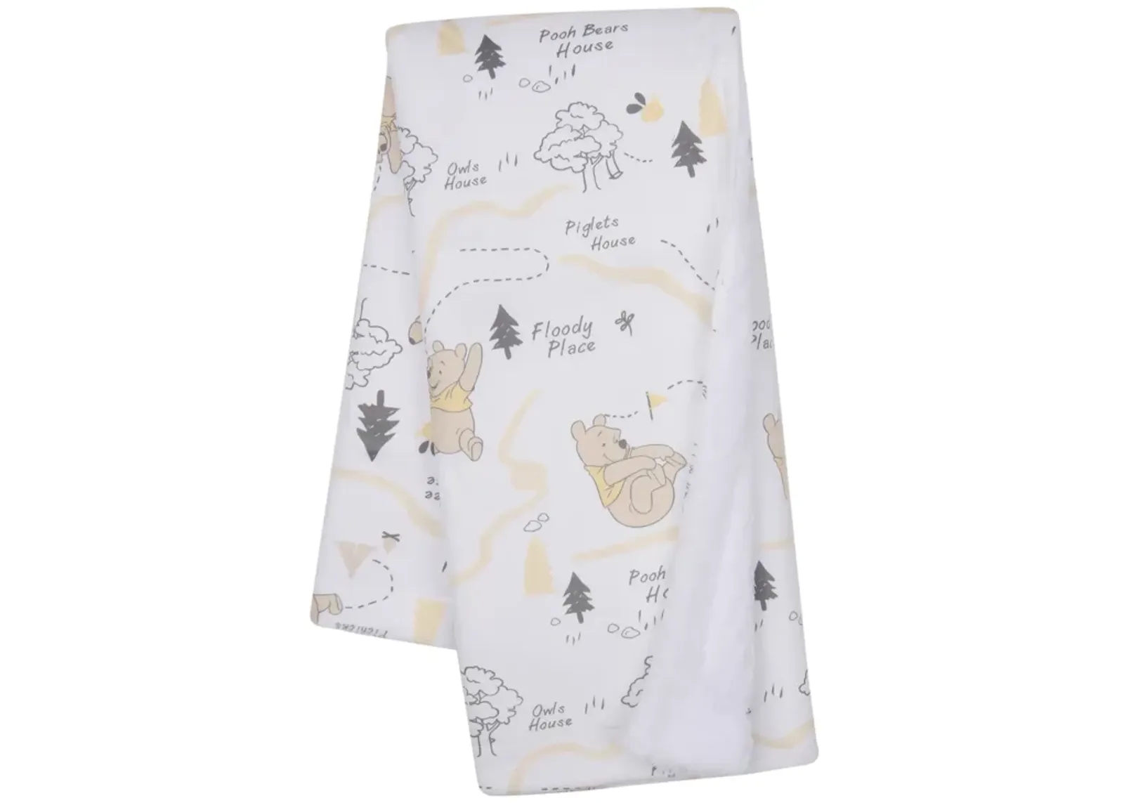 Lambs & Ivy Disney Baby Pooh and the Hundred Acre Woods White Baby Blanket