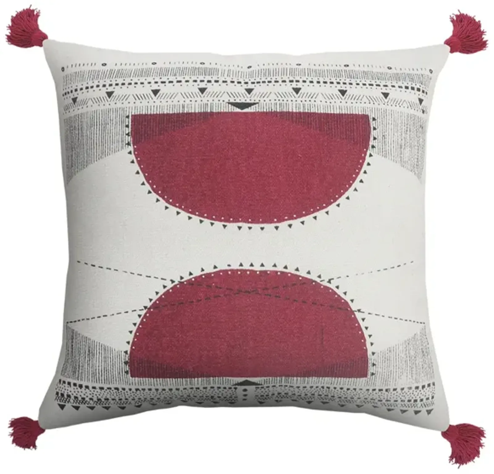 20" Red and White Reflective Sun Geometric Square Throw Pillow