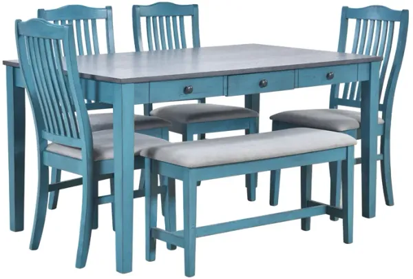 Streamdale Mid-Century Dining Set with Drawer and Upholstered Chairs