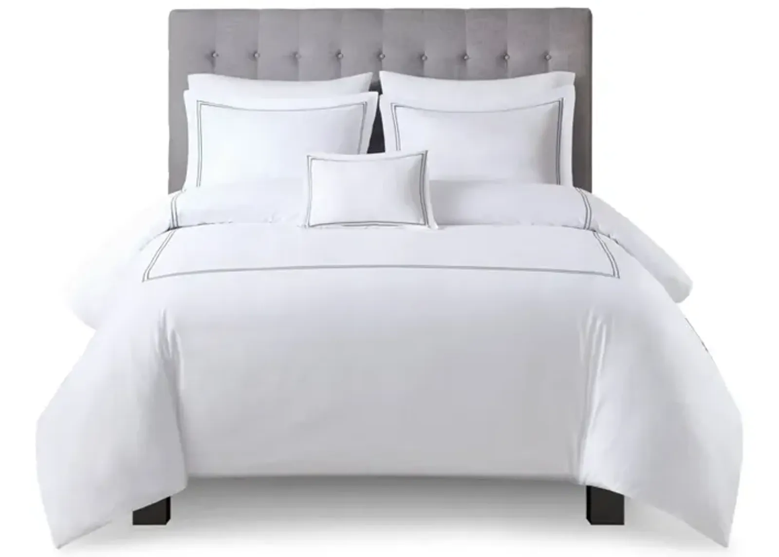 Gracie Mills Mooney 500 Thread Count Embroidered Cotton Sateen Duvet Cover Set