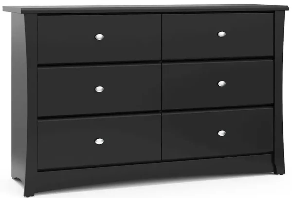 Storkcraft Crescent 6 Drawer Double Dresser (Black) – GREENGUARD Gold Certified