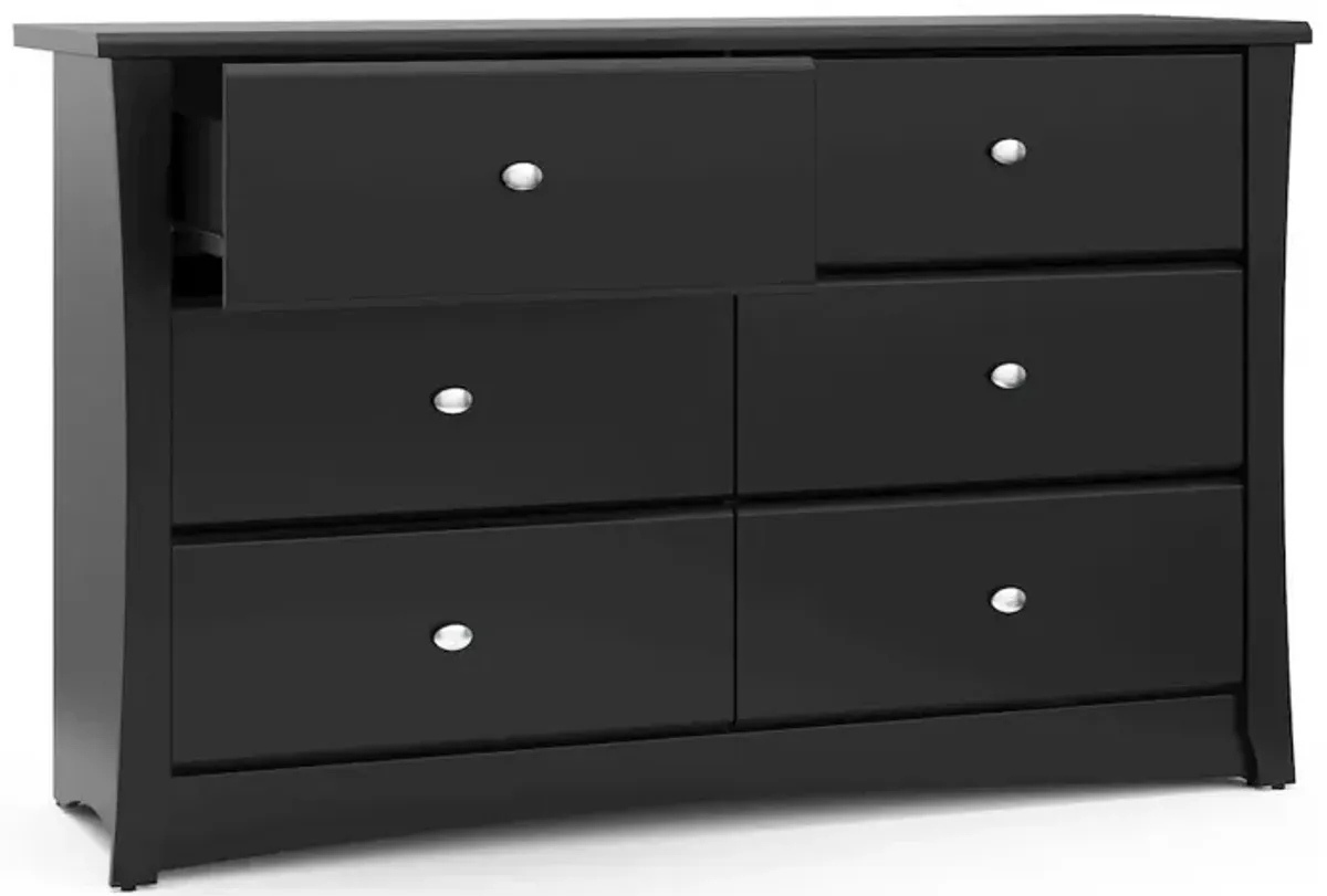 Storkcraft Crescent 6 Drawer Double Dresser (Black) – GREENGUARD Gold Certified