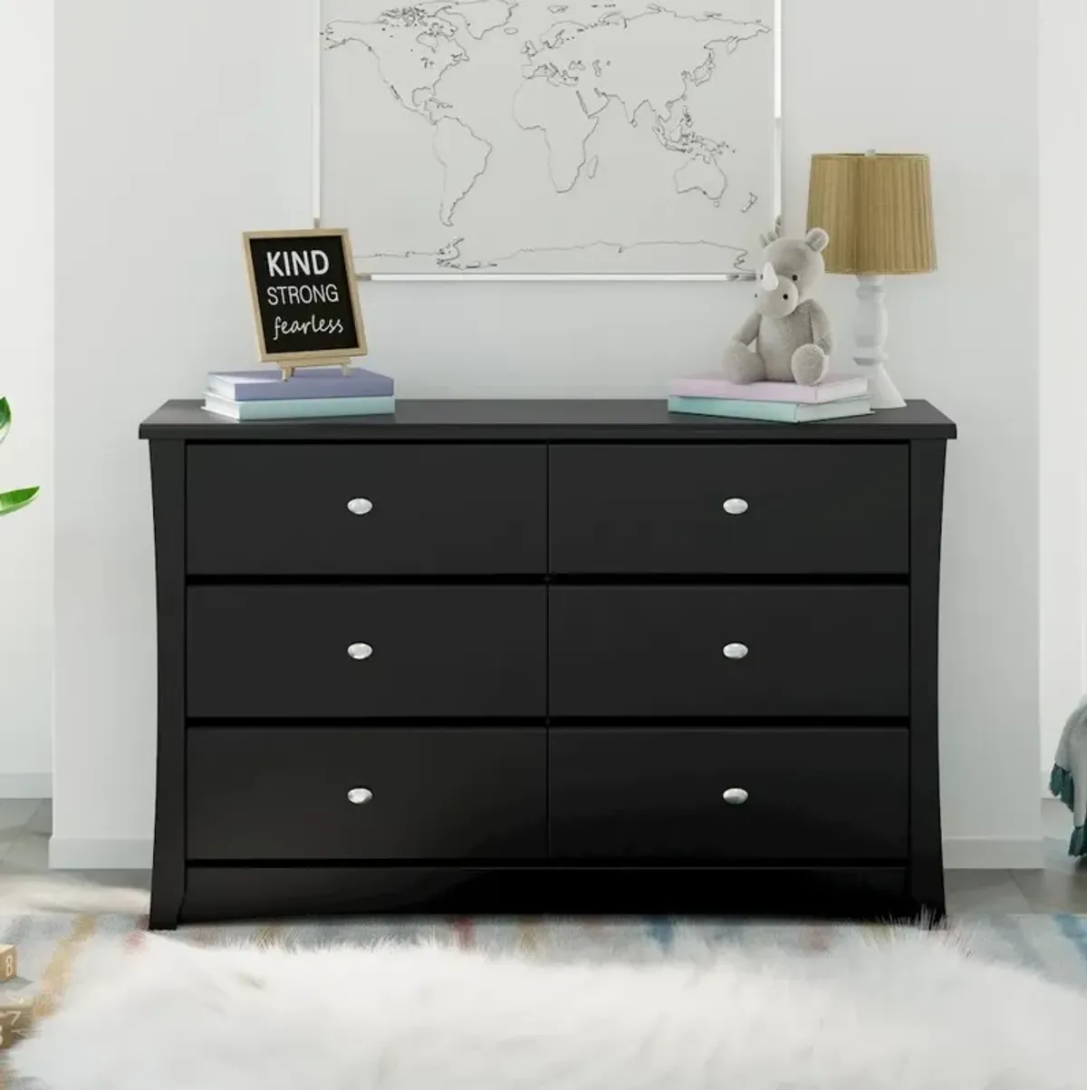 Storkcraft Crescent 6 Drawer Double Dresser (Black) – GREENGUARD Gold Certified