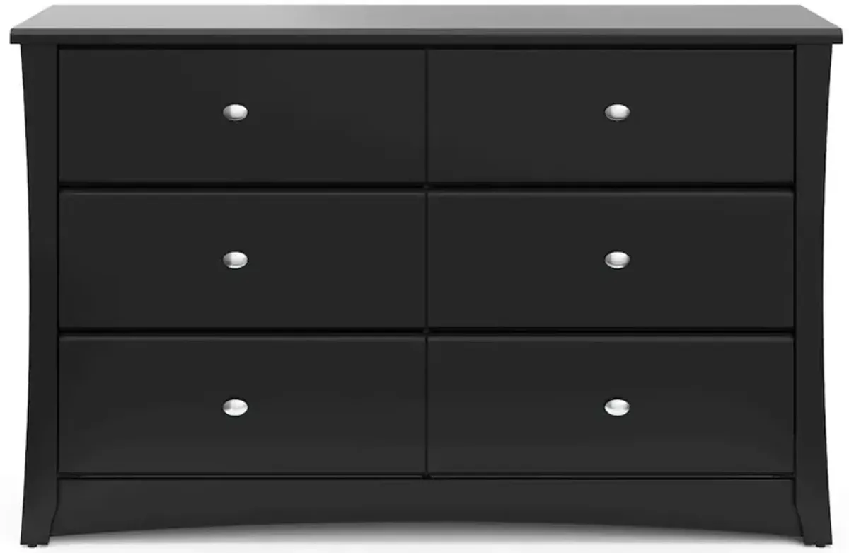 Storkcraft Crescent 6 Drawer Double Dresser (Black) – GREENGUARD Gold Certified