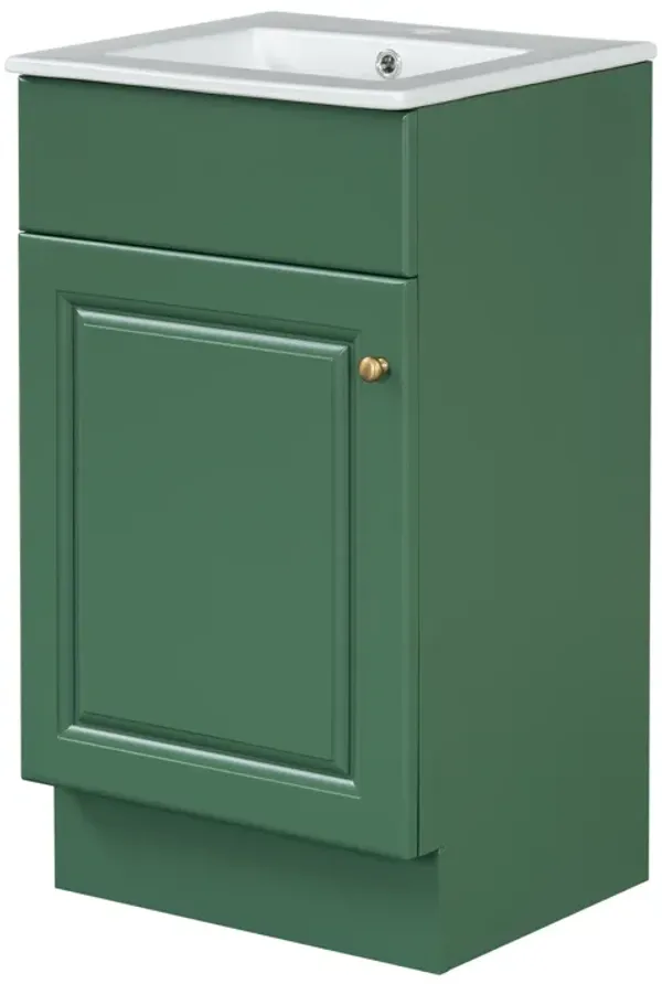 Merax 18" Bathroom Vanity with Sink, Vanity Cabinet with Door Shelf and Adjustable Shelf