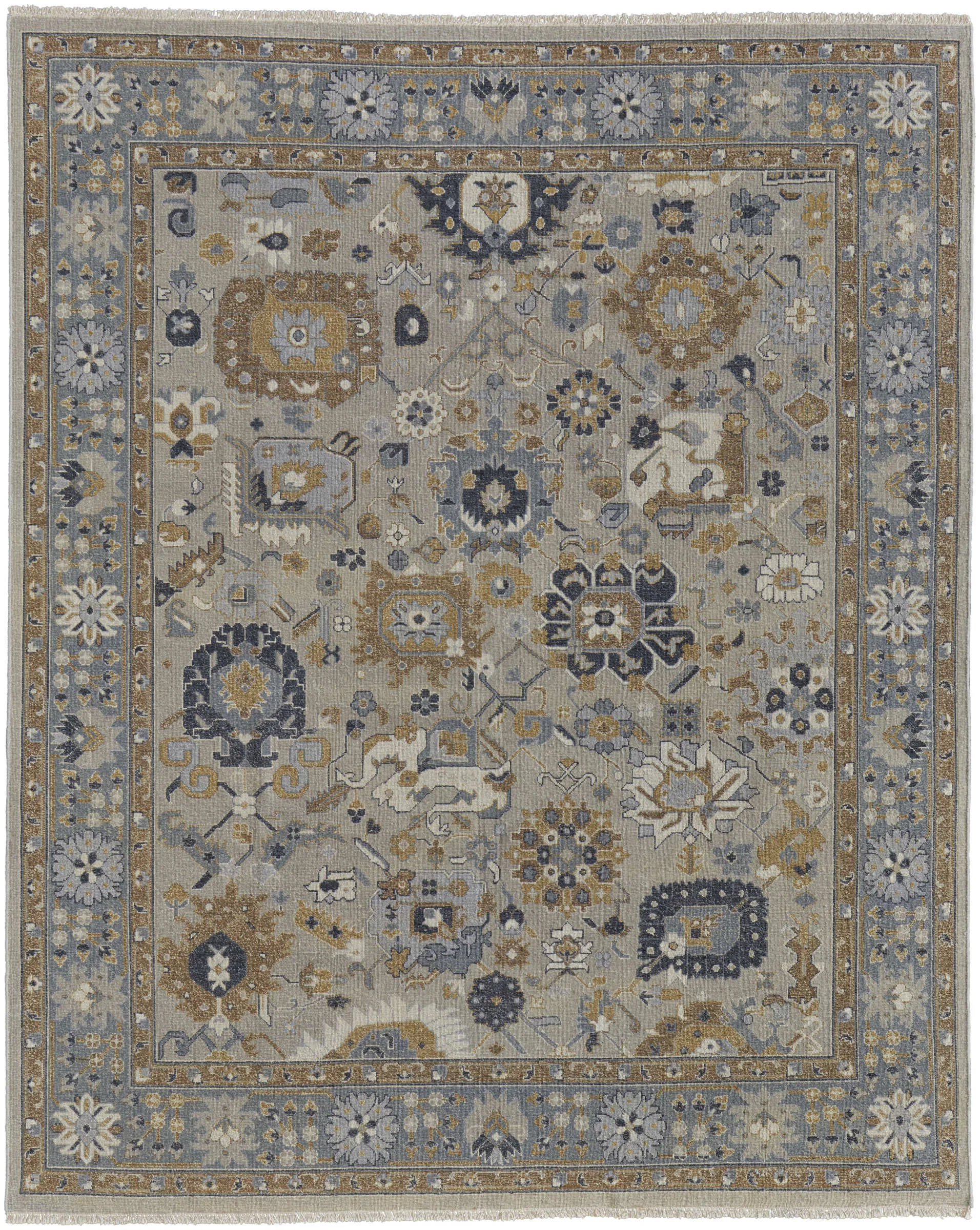 Corbitt 0612F 5'6" x 8'6" Blue/Brown/Gray Rug