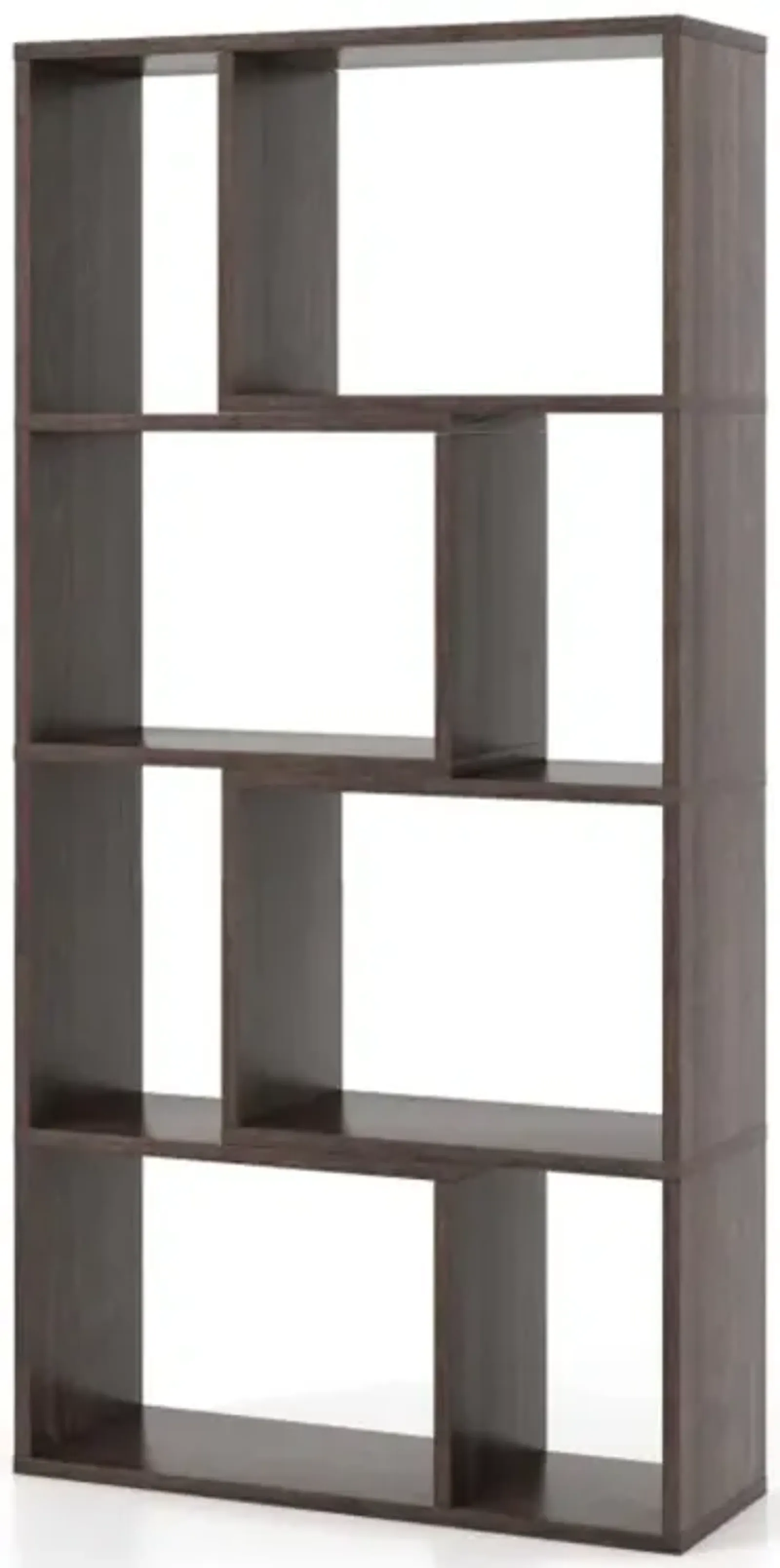 Hivvago 48 Inch 4-Tier Geometric Bookshelf with 8 Cubes for Living Room Bedroom