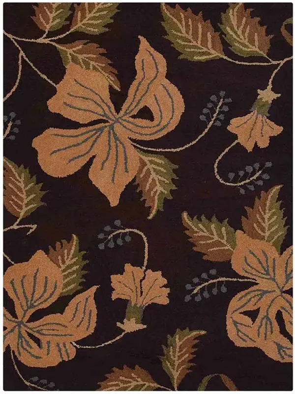 RUGSOTIC CARPETS HAND TUFTED WOOL ECO-FRIENDLY AREA RUGS  - 9'x12', Rectangle Shape, Brown, Floral Modern Design, High Pile Thick Handmade Anti Skid Area Rugs for Living Room, Bed Room (K00698)