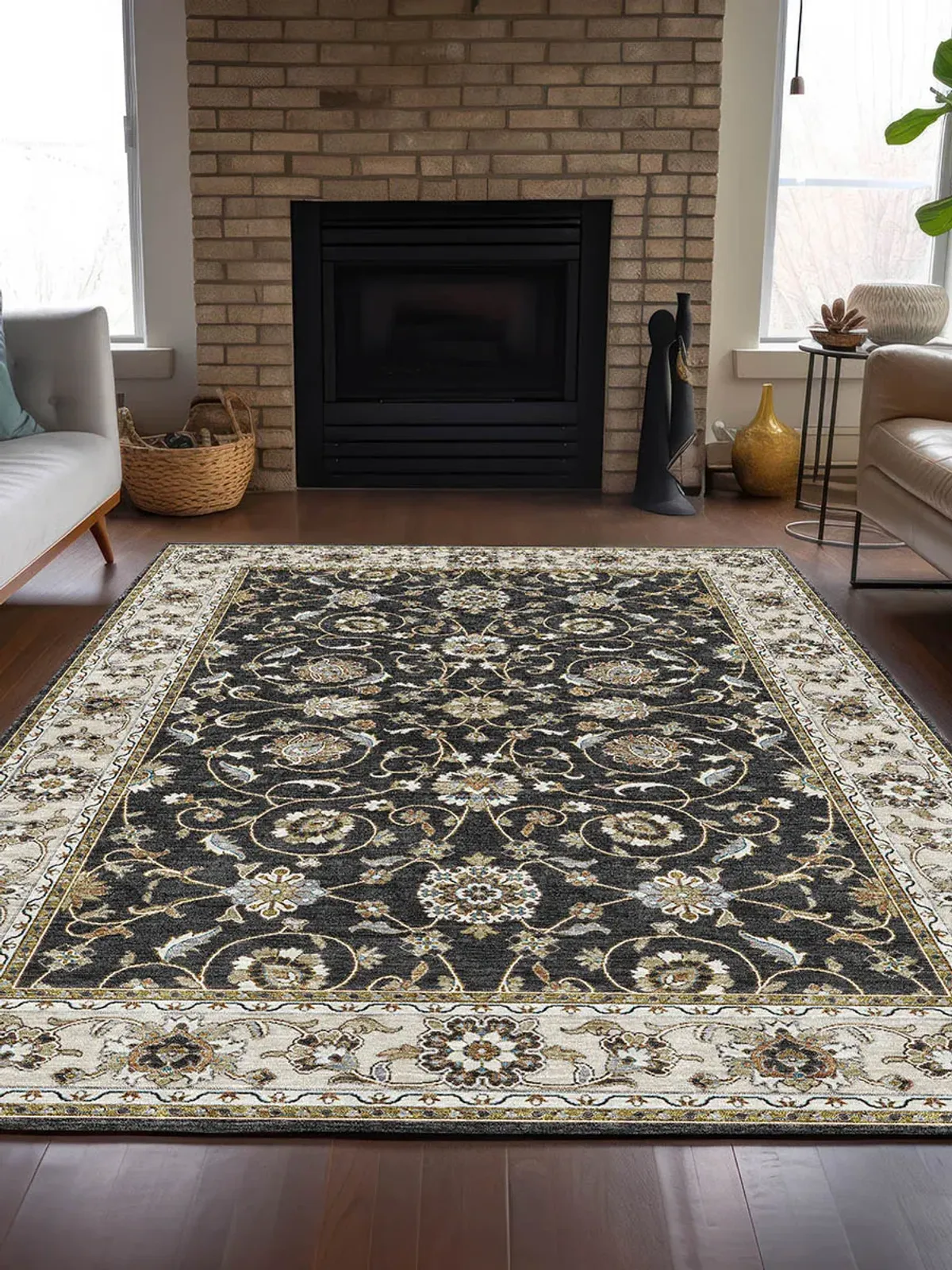 Hatay HY1 Black 8' x 10' Rug