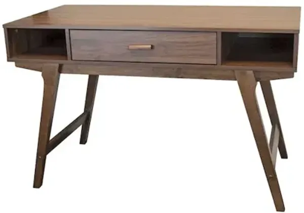 OS Home and Office Furniture Mid Century Desk with One Drawer and Sturdy Legs