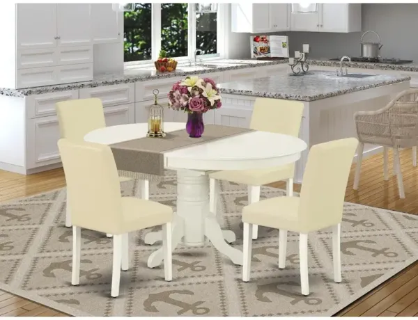 East West Furniture Dining Room Set Linen White