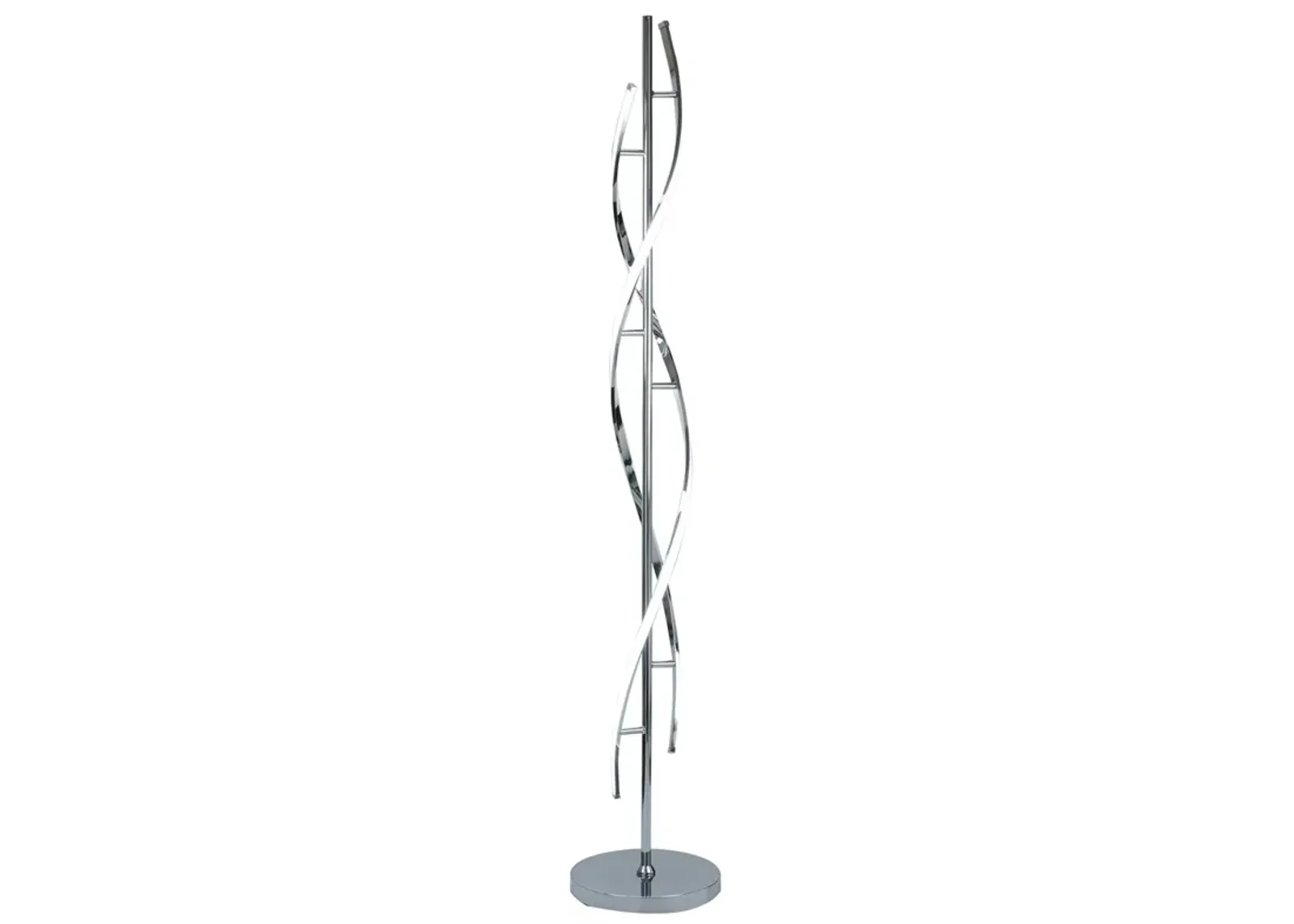 Jam 63 Inch Floor Lamp, LED, Metal Round Base, Accent Silver Metal Base-Benzara