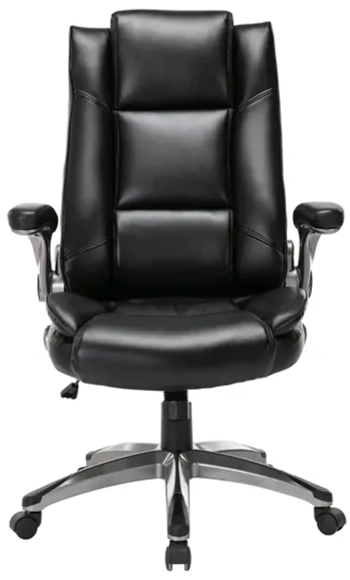 Ergonomic High Back Office Desk Chair, Bonded Leather Ergonomic Home Office Chair With Flip-Up Arms