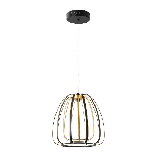 Gigi Modern Glam Metal Adjustable Dimmable Stripe Cage Integrated LED Pendant