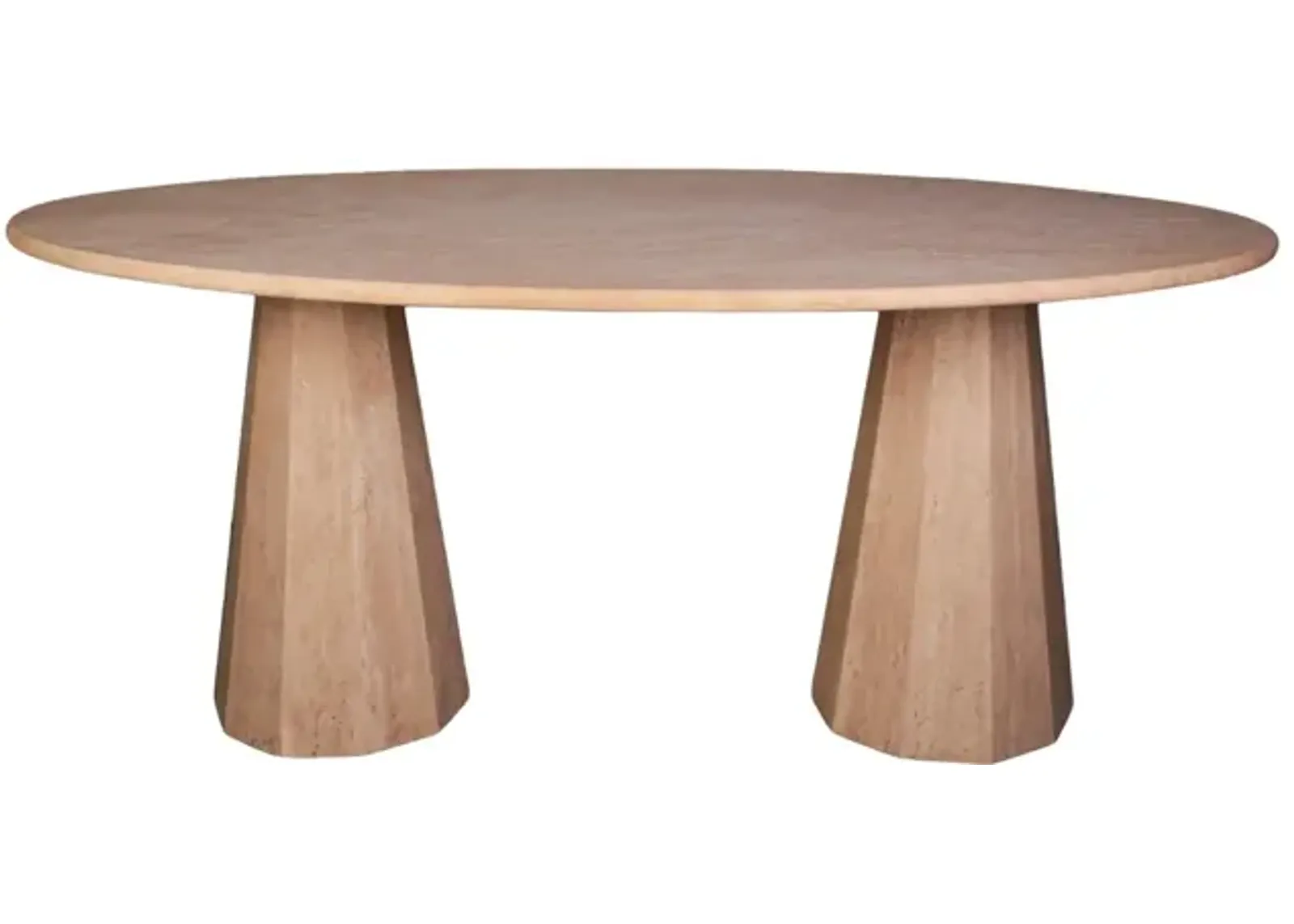 Oval Travertine Dining Table 76"