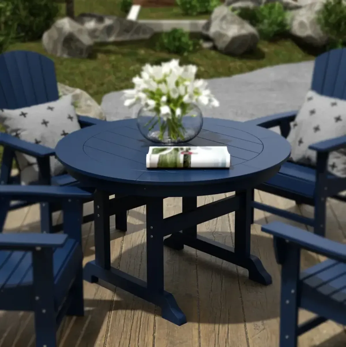 WestinTrends 47" Round Outdoor Patio Dining Table