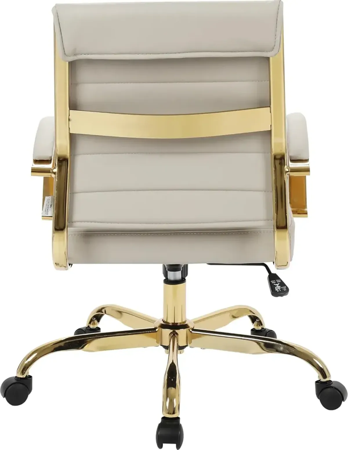 LeisureMod Benmar Home Leather Office Chair With Gold Frame