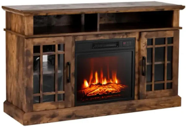 Hivvago 48 Inch Electric Fireplace TV Stand with Cabinets for TVs Up to 55 Inch