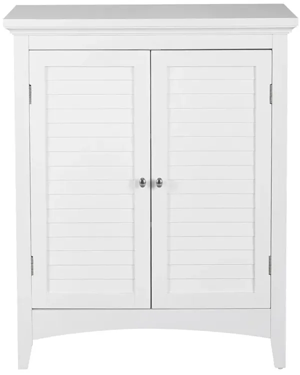 Teamson Home Glancy Two Shutter Doors Wooden Storage Stand  Floor Cabinet White