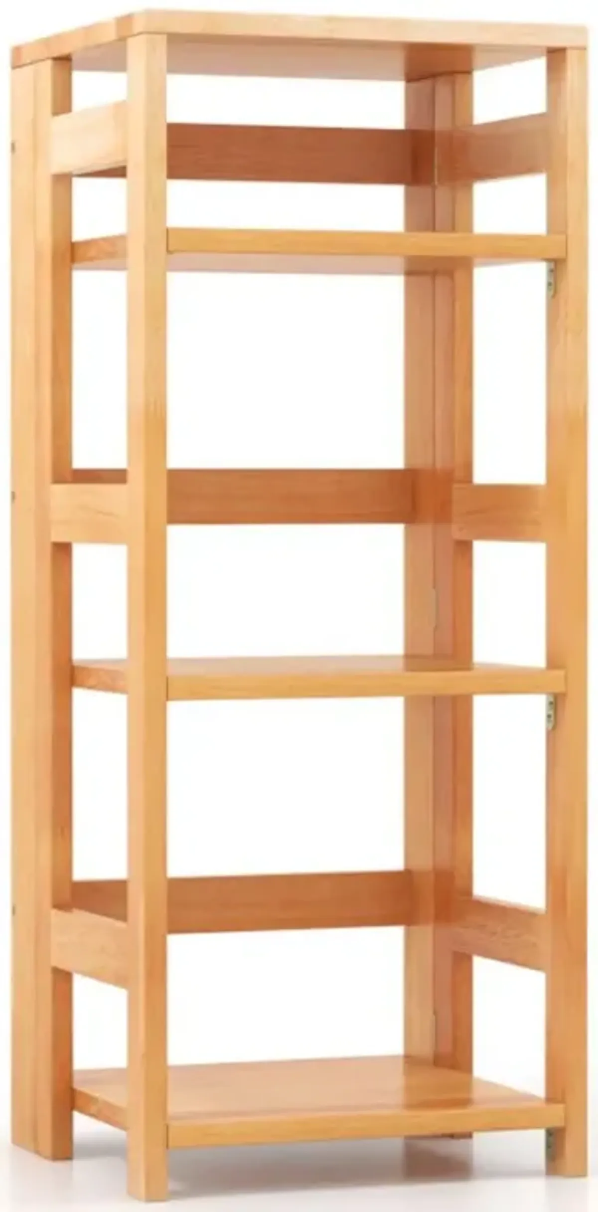 Hivvago 14-Inch 4-Tier Rubber Wood Bookcase with Side Fences