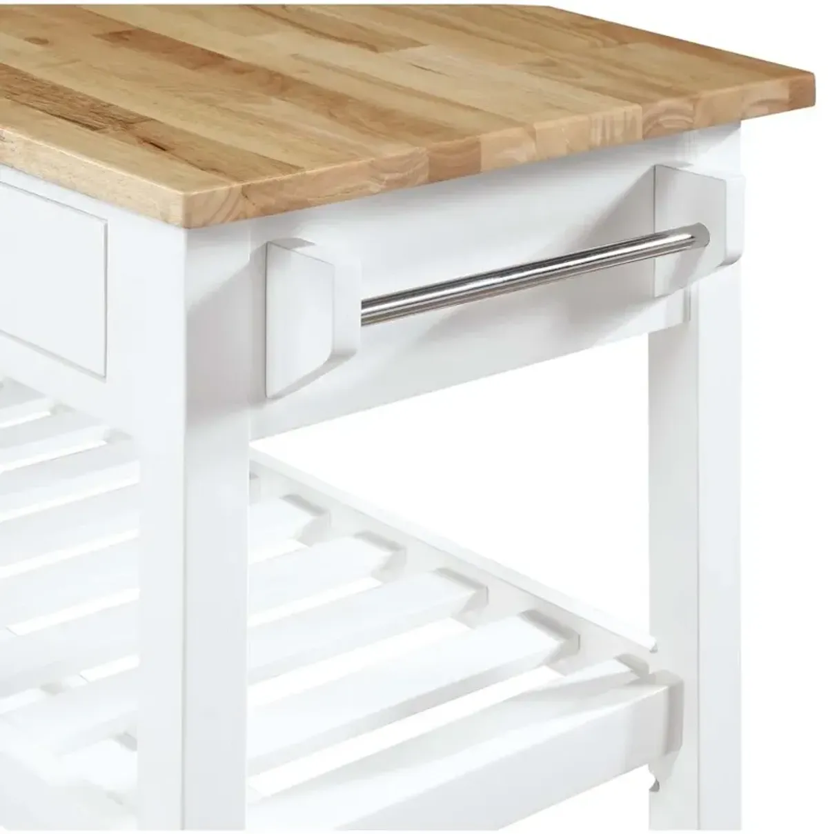 Convenience Concepts American Heritage 3 Tier Butcher Block Kitchen Cart with Drawers