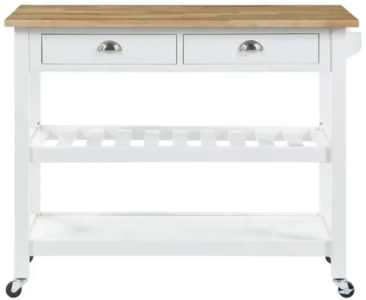 Convenience Concepts American Heritage 3 Tier Butcher Block Kitchen Cart with Drawers