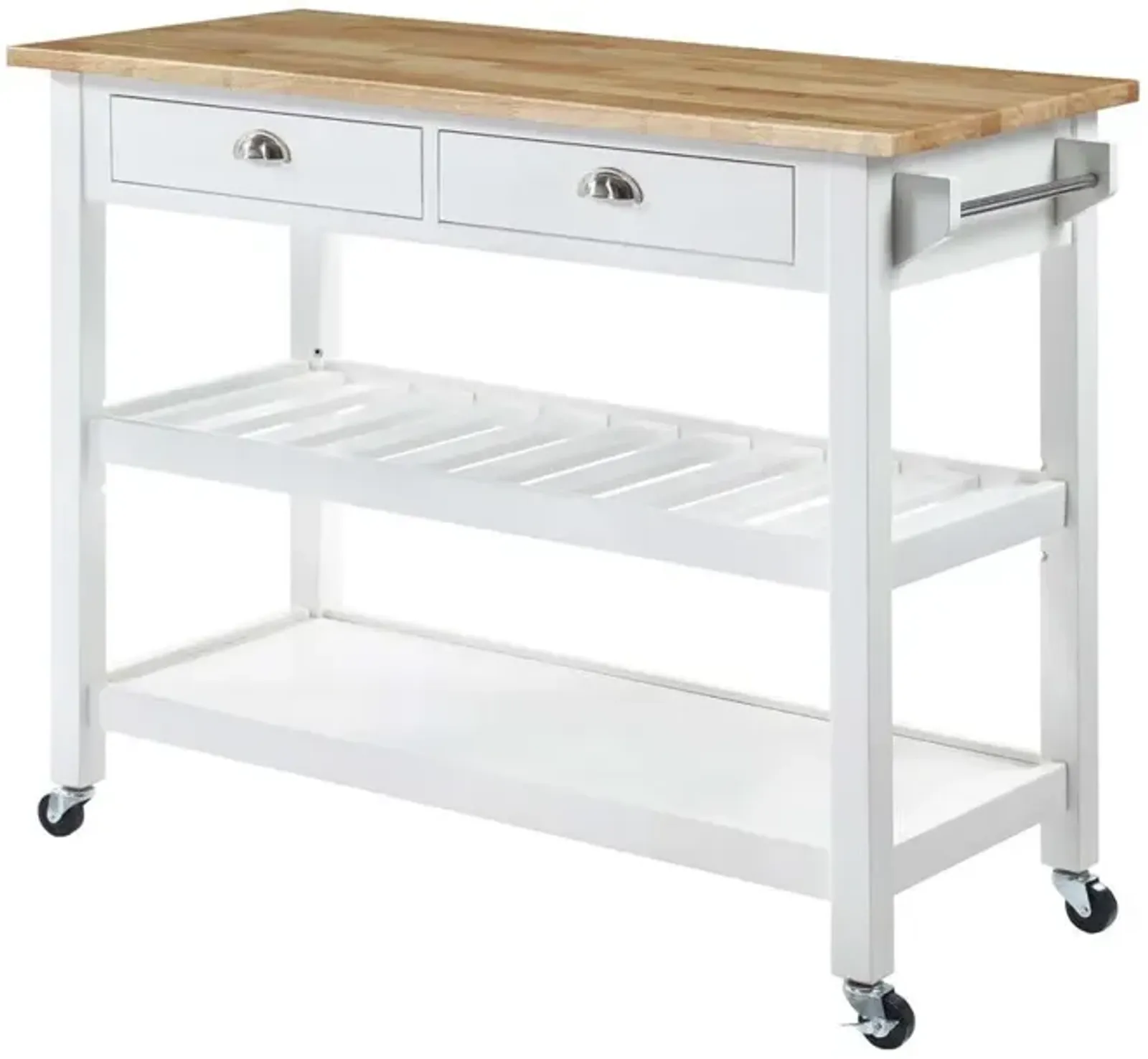 Convenience Concepts American Heritage 3 Tier Butcher Block Kitchen Cart with Drawers