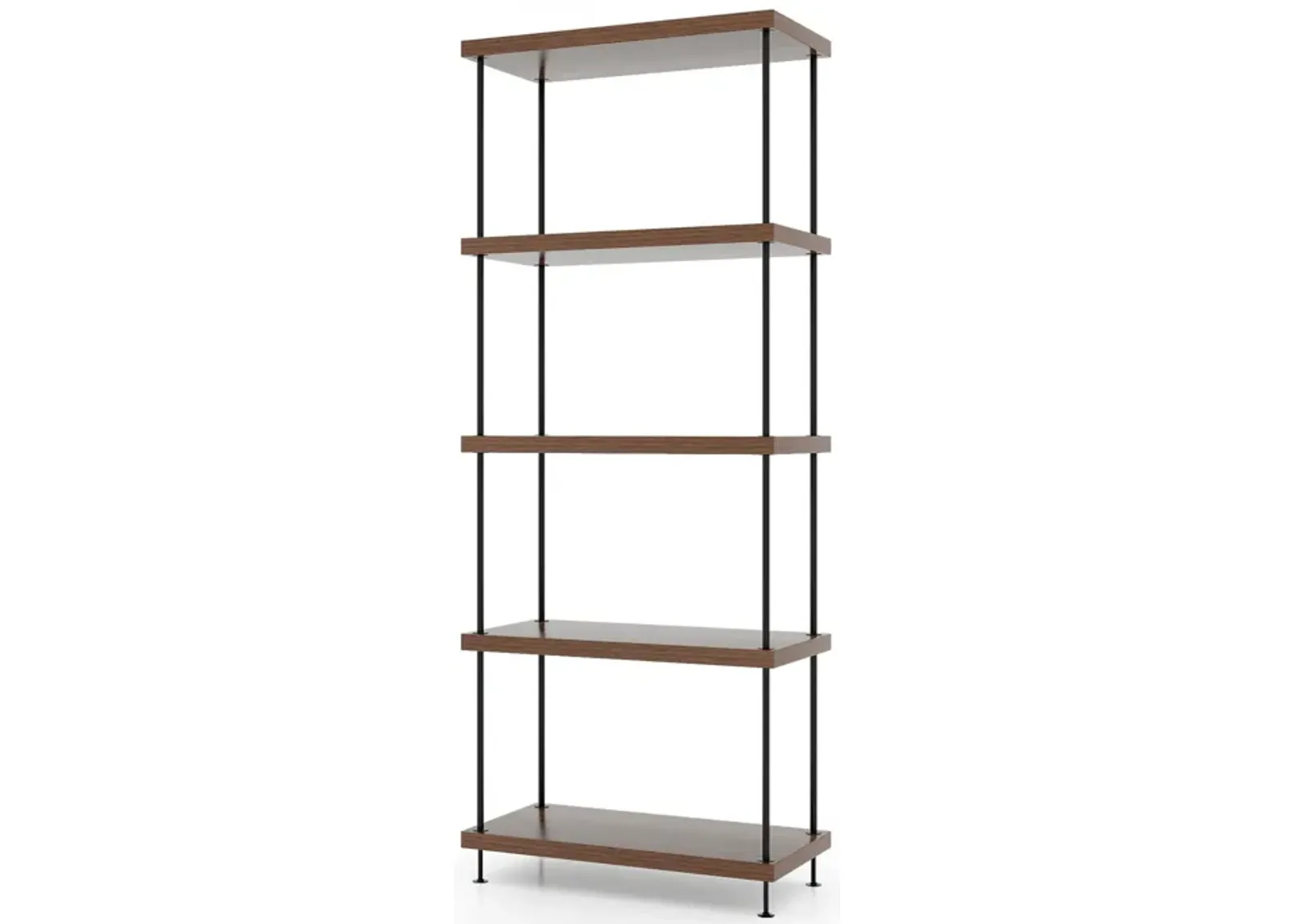 Multipurpose Display Rack with Metal Frame, Tiered Shelving