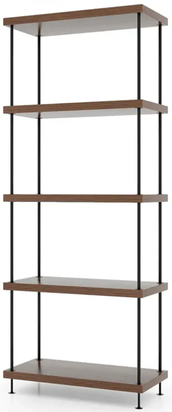 Multipurpose Display Rack with Metal Frame, Tiered Shelving