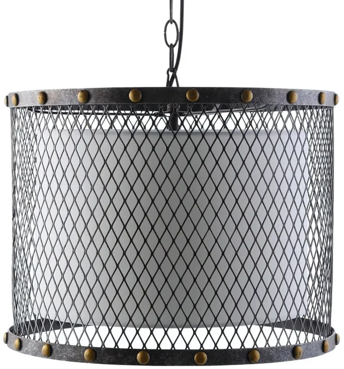 Modway Fortune Steel Metal Ceiling Light Modern Rustic Pendant Chandelier in Antique Silver