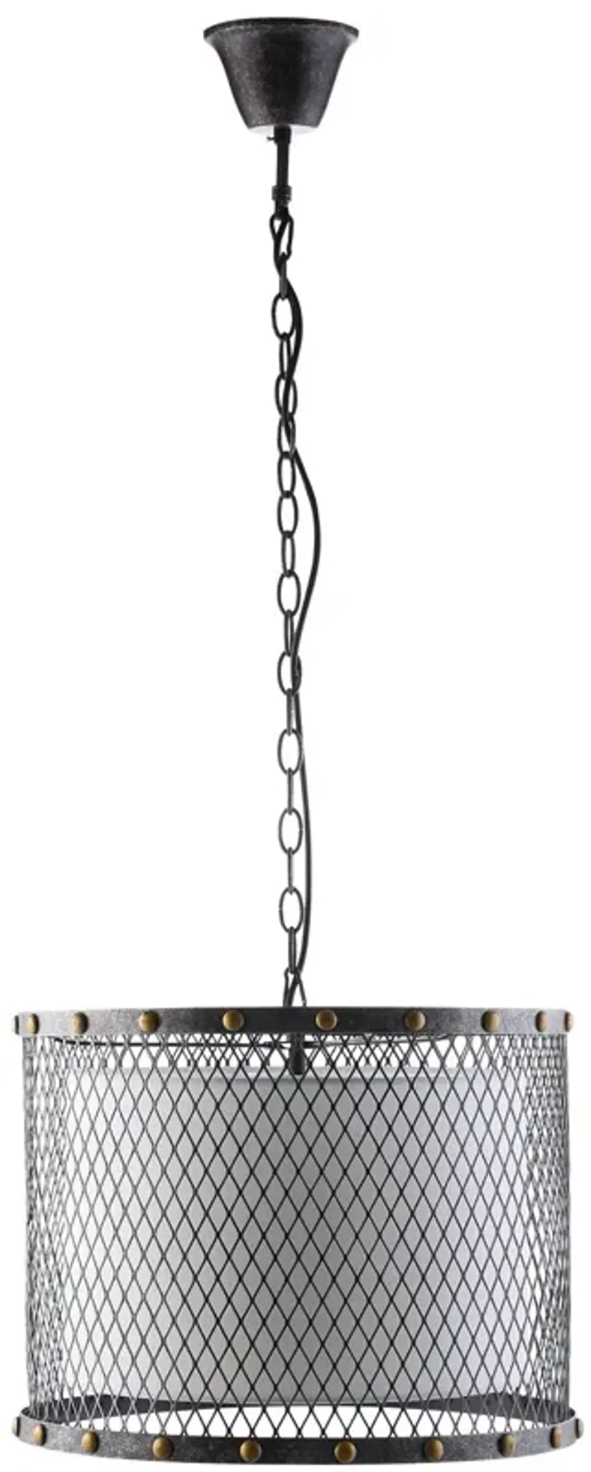 Modway Fortune Steel Metal Ceiling Light Modern Rustic Pendant Chandelier in Antique Silver