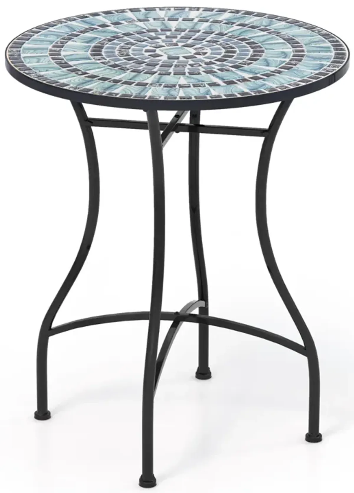 Ceramic Tile Top Patio Bistro Table Perfect for Small Outdoor Spaces