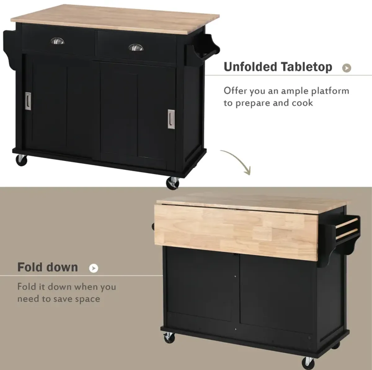 Merax Kitchen Island Cart