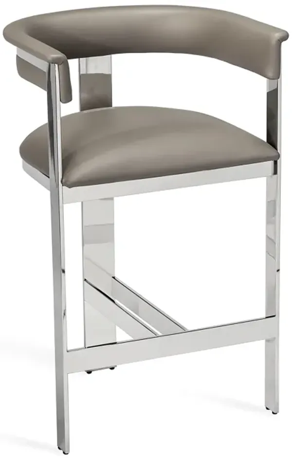 Darcy Counter Stool - Grey/ Nickel