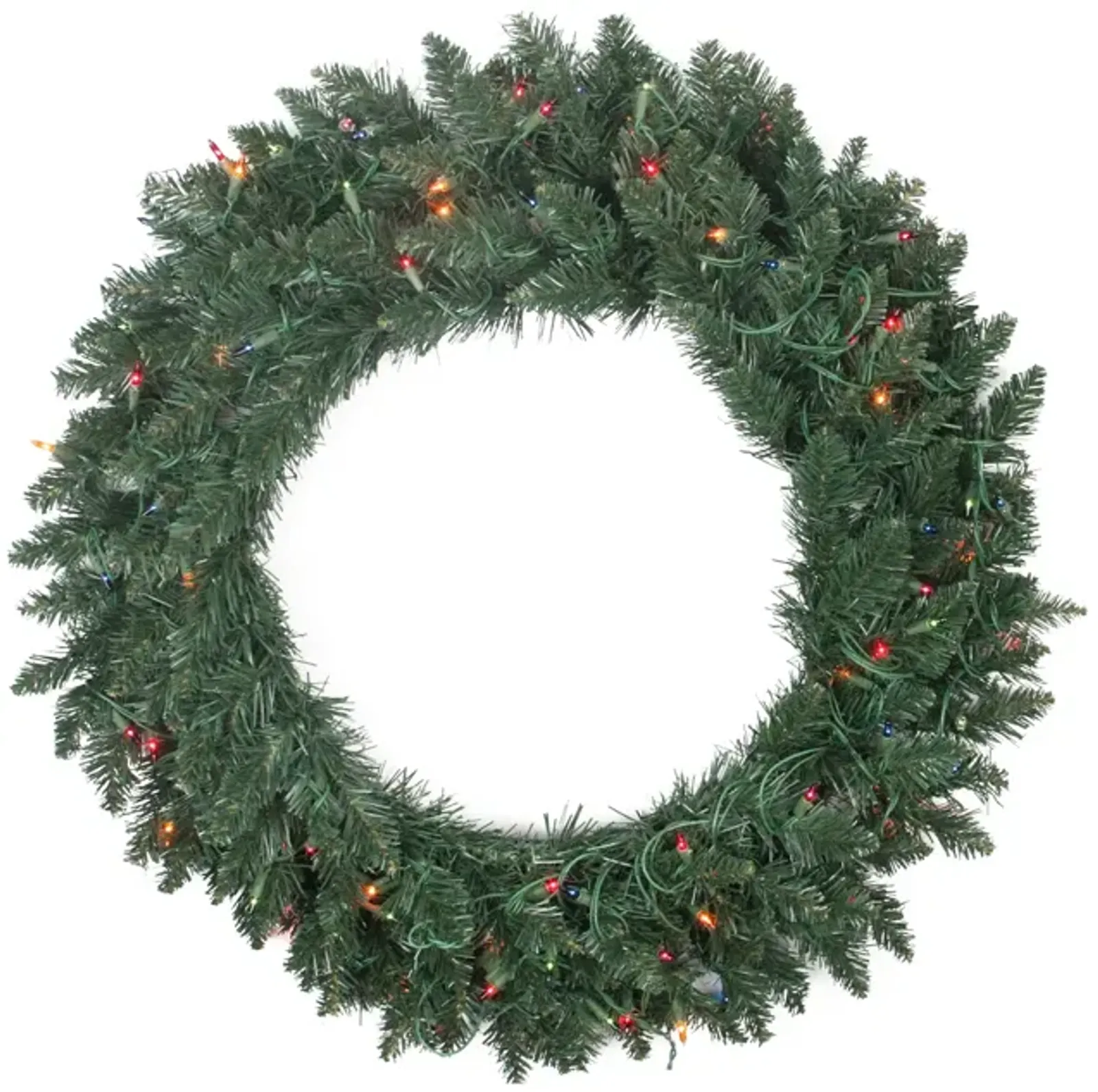 Pre-Lit Traditional Pine Artificial Christmas Wreath - 30-Inch  Multi Lights