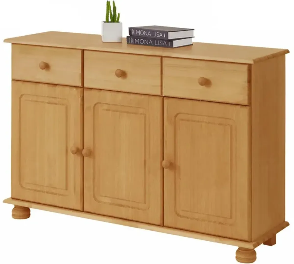 REALROOMS Chester Sideboard with 3 Drawers and 2 Cabinets