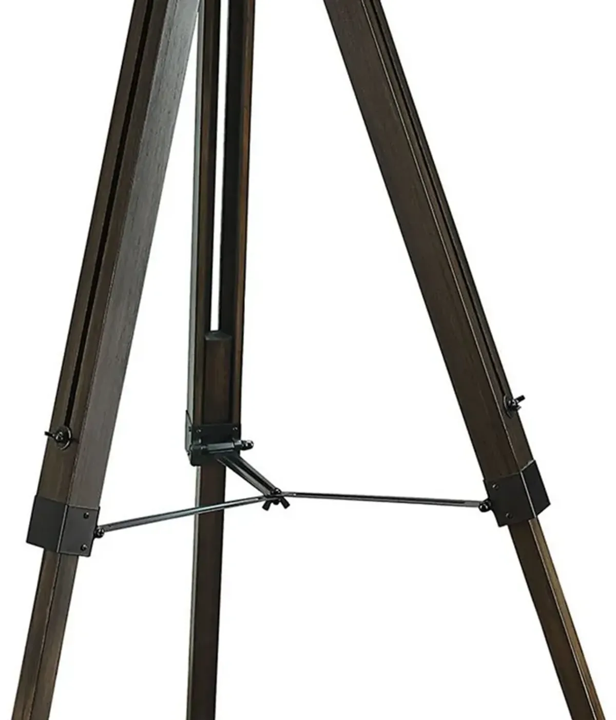 55 Inch Floor Lamp with Tripod Legs, Spotlight Design, Wood, Black Finish-Benzara