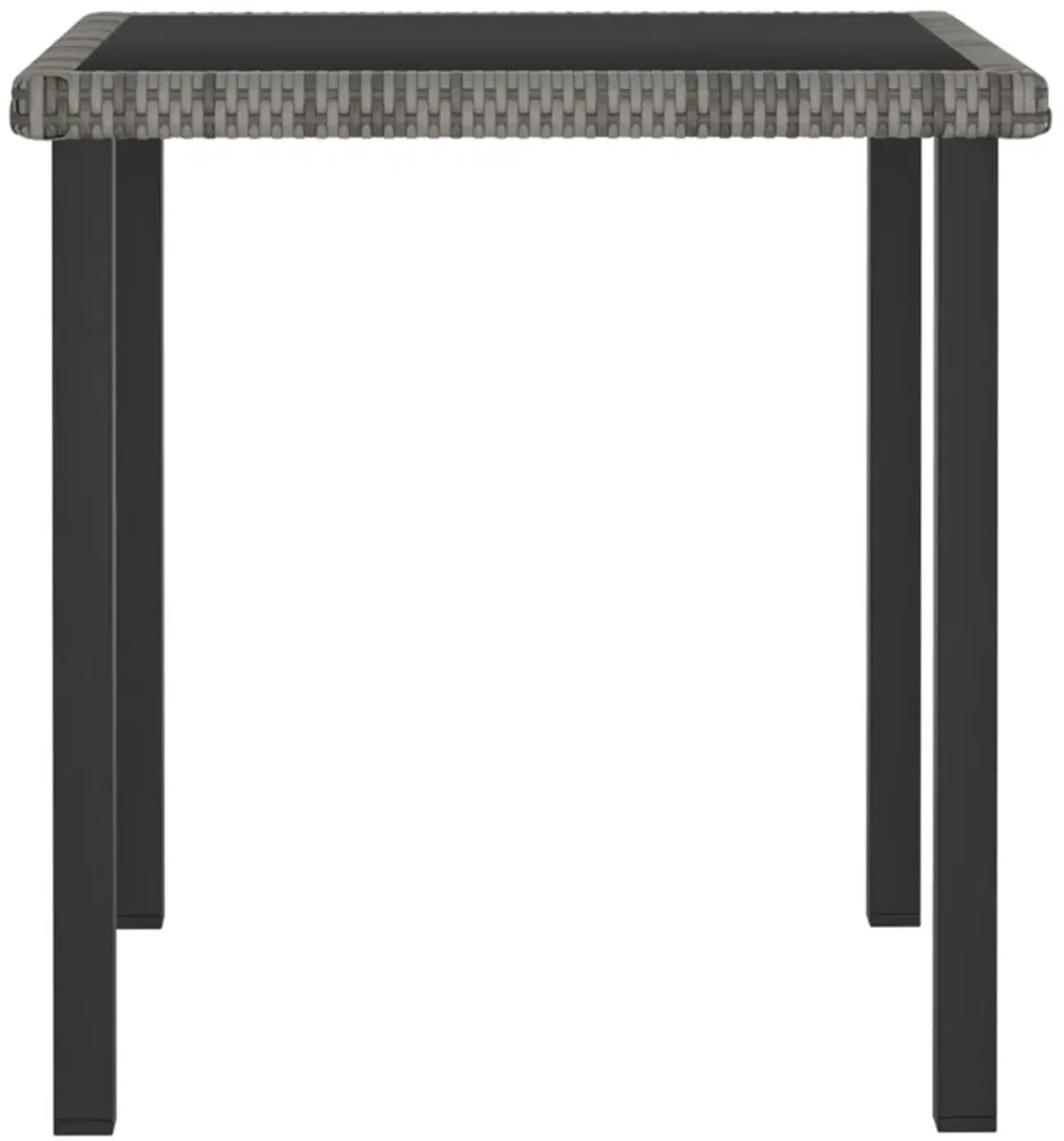 vidaXL Garden Dining Table Gray 27.6"x27.6"x28.7" Poly Rattan