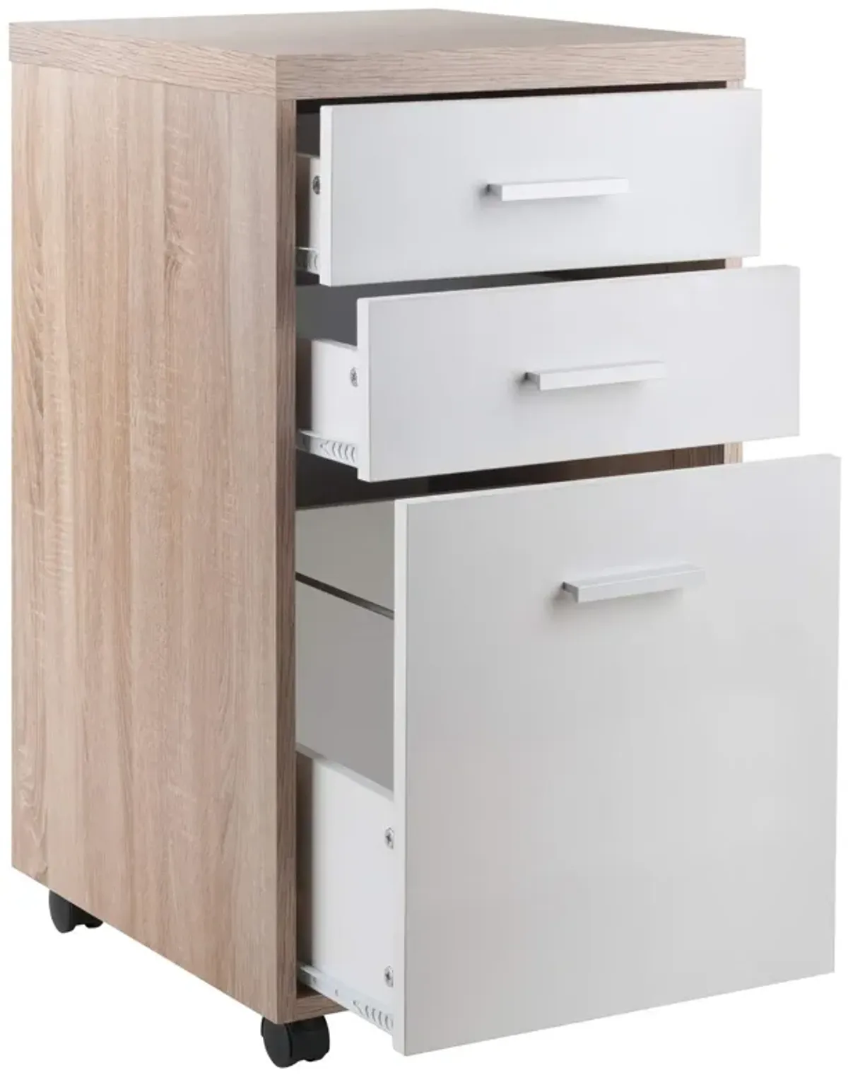 Kenner File Cabinet, 2-Drawer, Reclaimed Wood and White