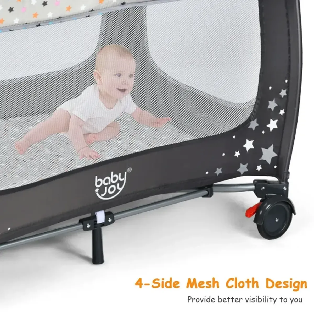 Portable Baby Playpen with Mattress Foldable Design